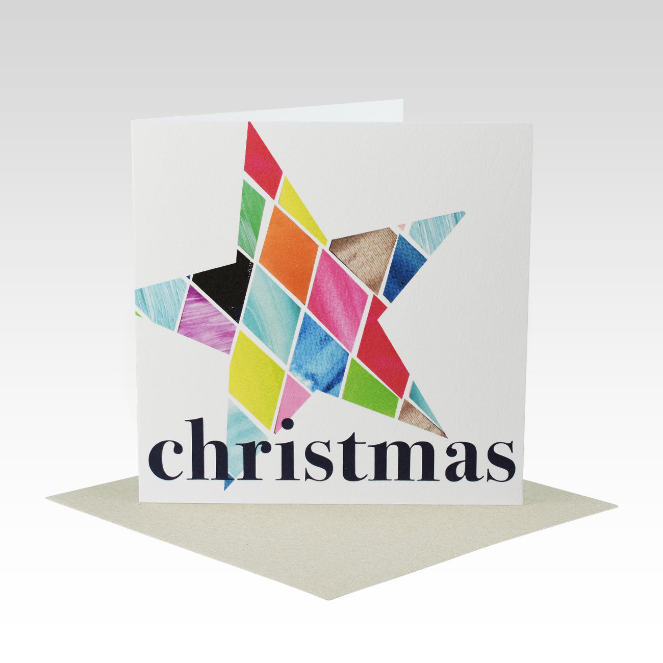 Rhicreative Harlequin Star Christmas Card