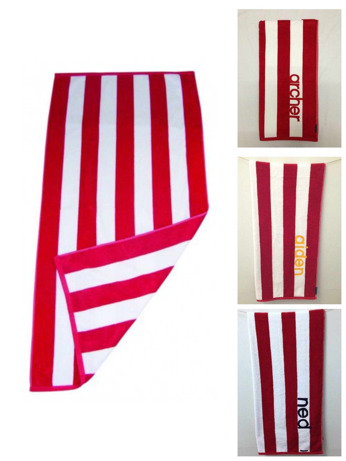 Personalised Beach Towel | Red